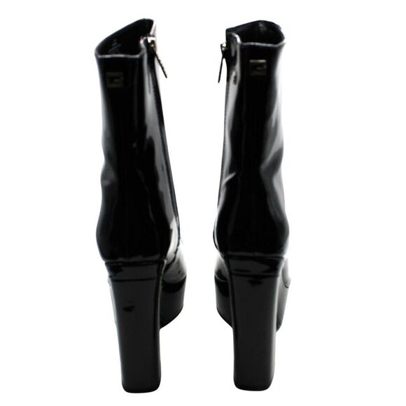 Guess Womens Black 1-1/2 Platform Cushioned Logo Byra Square Toe Dress Booties - Picture 8 of 8